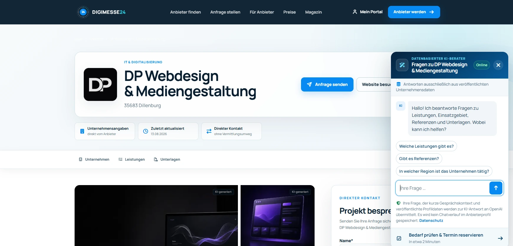 DigiMesse24 – B2B-Anbieterplattform DigiMesse24 – B2B-Anbieterplattform