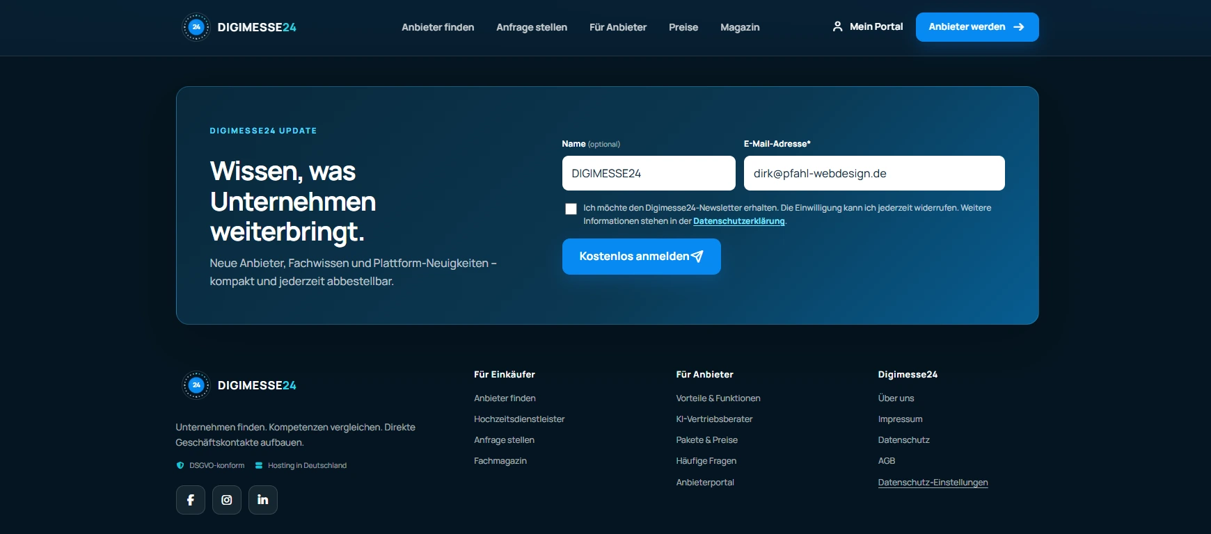 DigiMesse24 – B2B-Anbieterplattform DigiMesse24 – B2B-Anbieterplattform